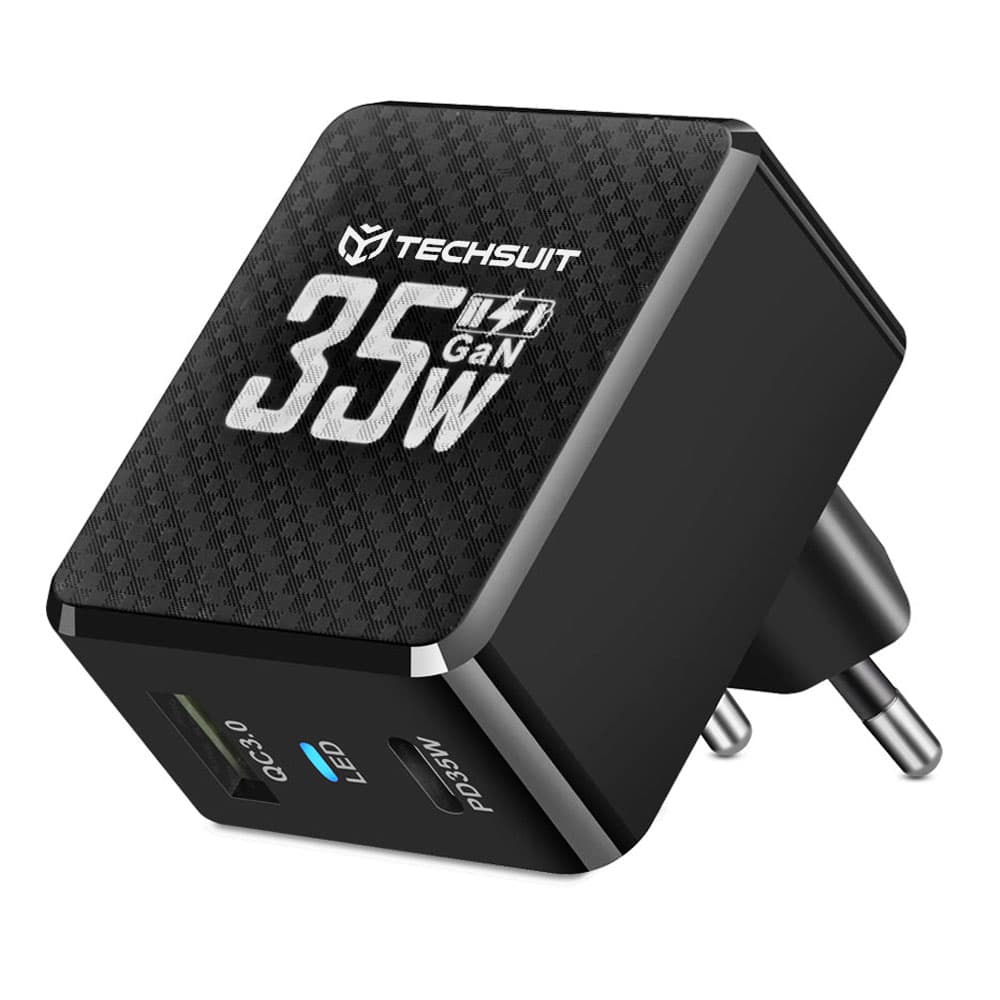Techsuit Premium nabíječka na zeď Tiny Series CHPD173 černá - náhled 2