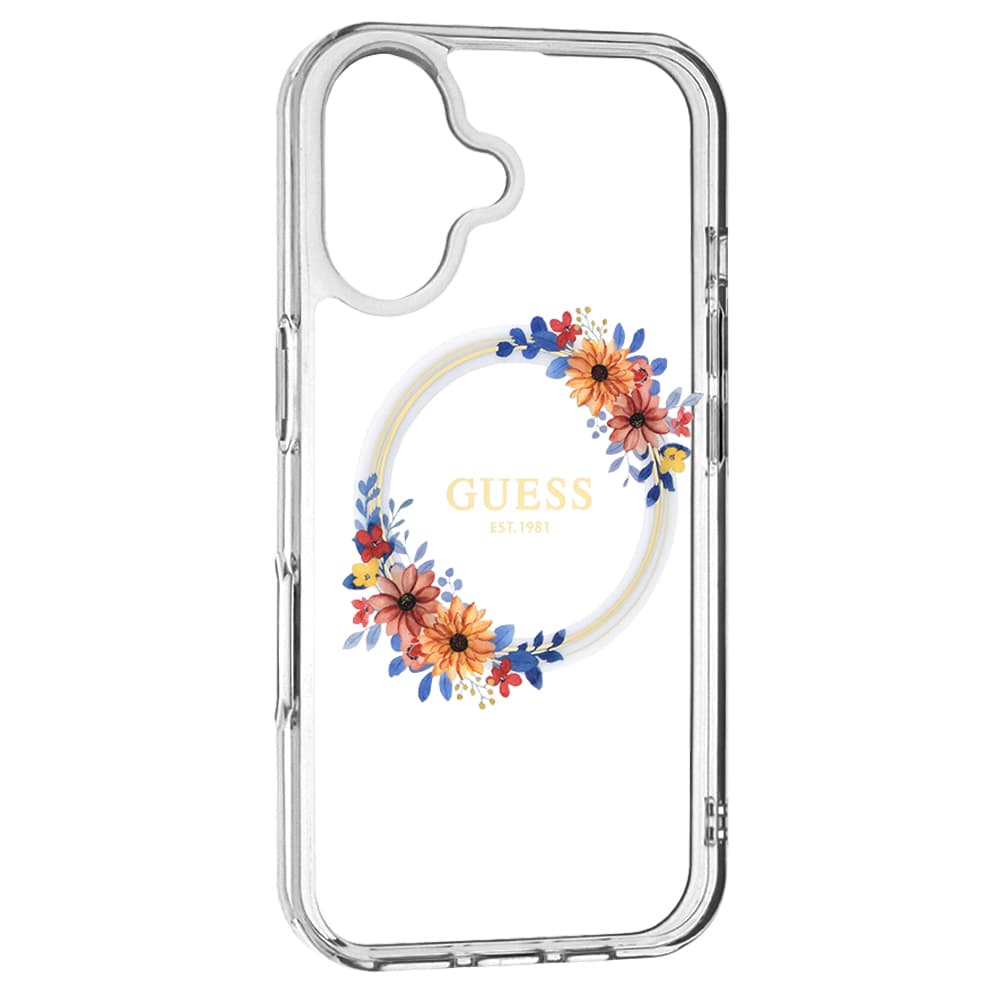 Guess IML Flowers Wreath MagSafe GUHMP16SHFWFCT iPhone 16 průhledný - náhled 2
