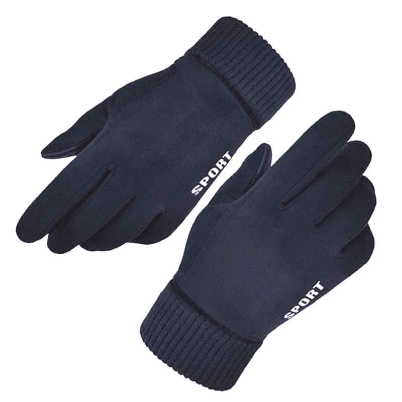 Techsuit Dotykové rukavice semiš PU kůže modré (ST0009) - náhled 2