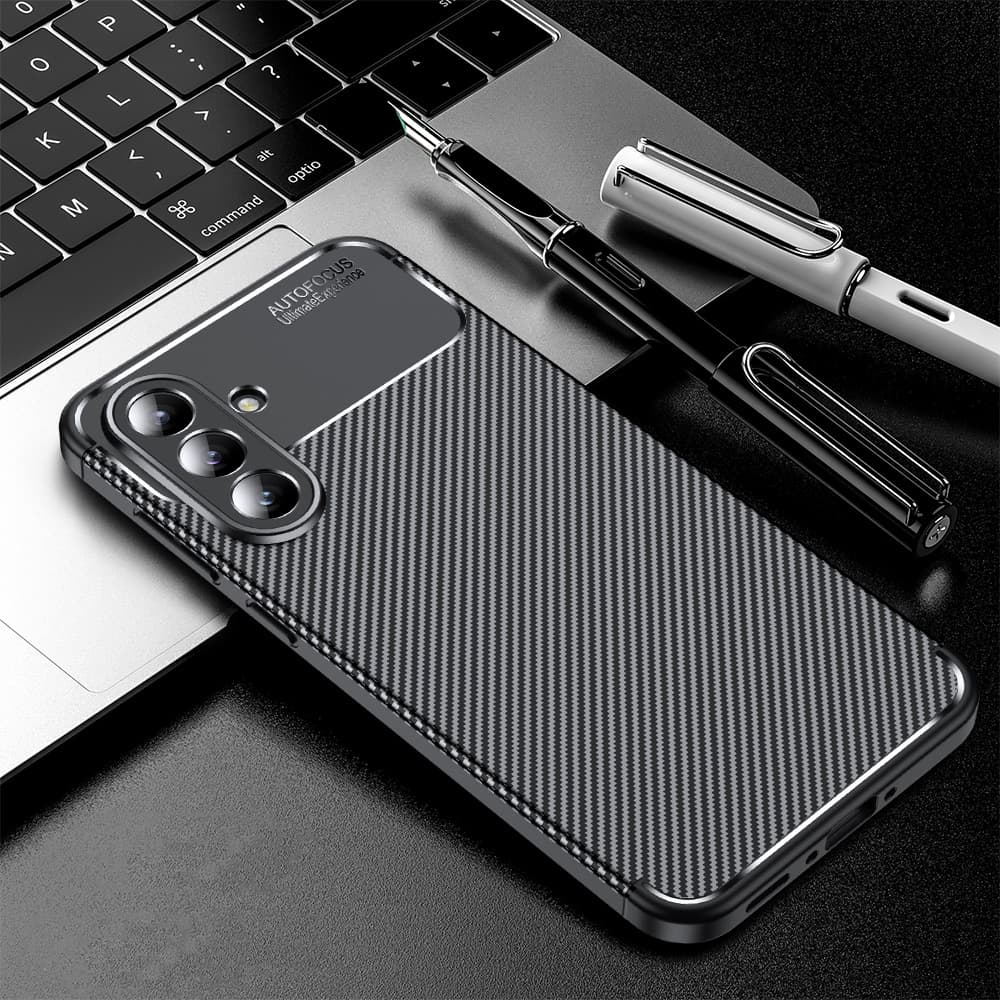 Techsuit CarbonFiber pouzdro pro Samsung Galaxy A56 5G černé - náhled 2