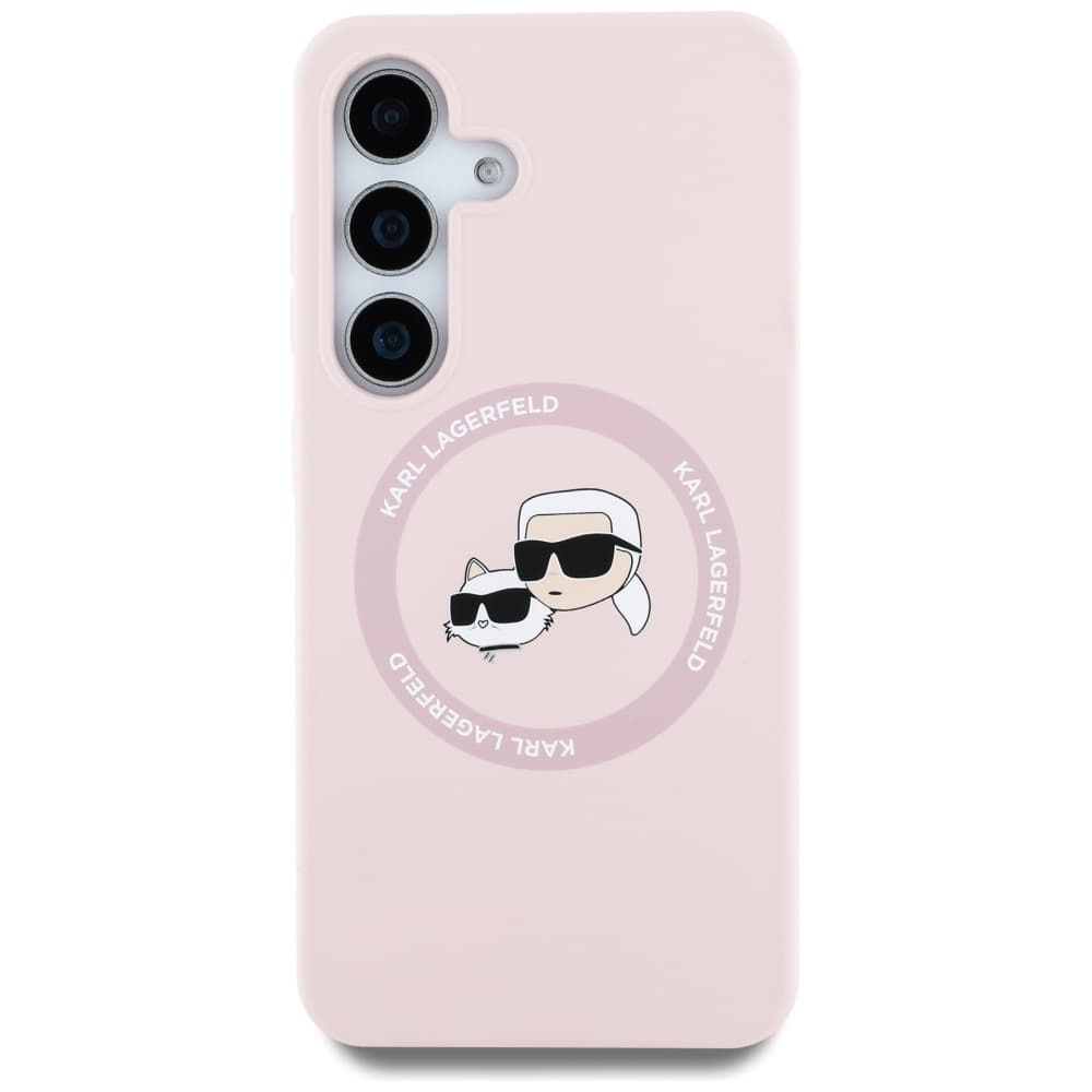 Karl Lagerfeld Silicone Double Heads MagSafe Samsung Galaxy S25 růžová - náhled 2