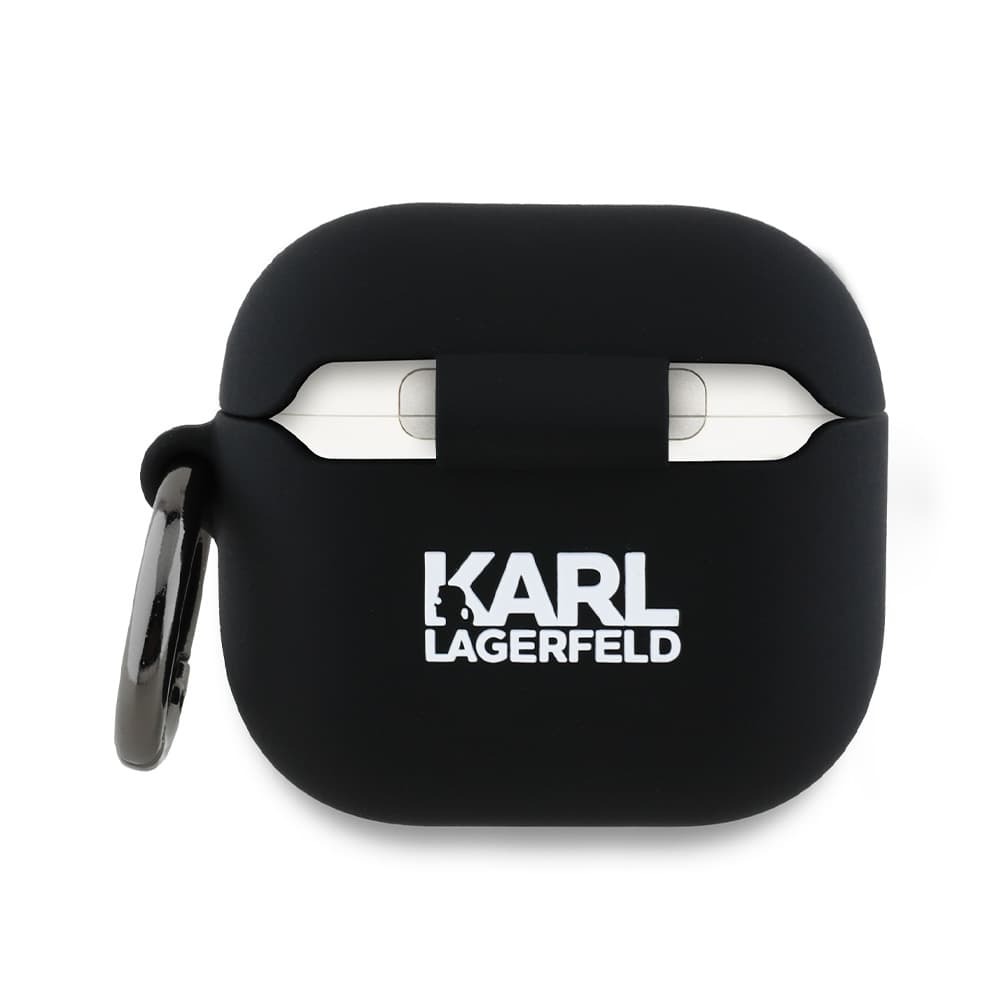 Karl Lagerfeld Silicone Karl&amp;Chaupette Head 3D pouzdro pro Apple AirPods 4 černé - náhled 2