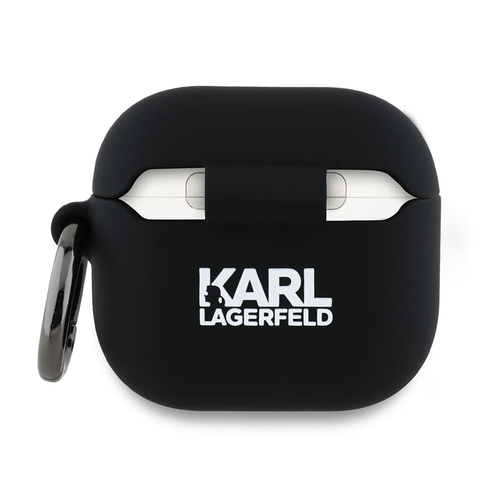 Karl Lagerfeld Silicone Karl Head 3D pouzdro pro Apple AirPods 4 černé - náhled 2