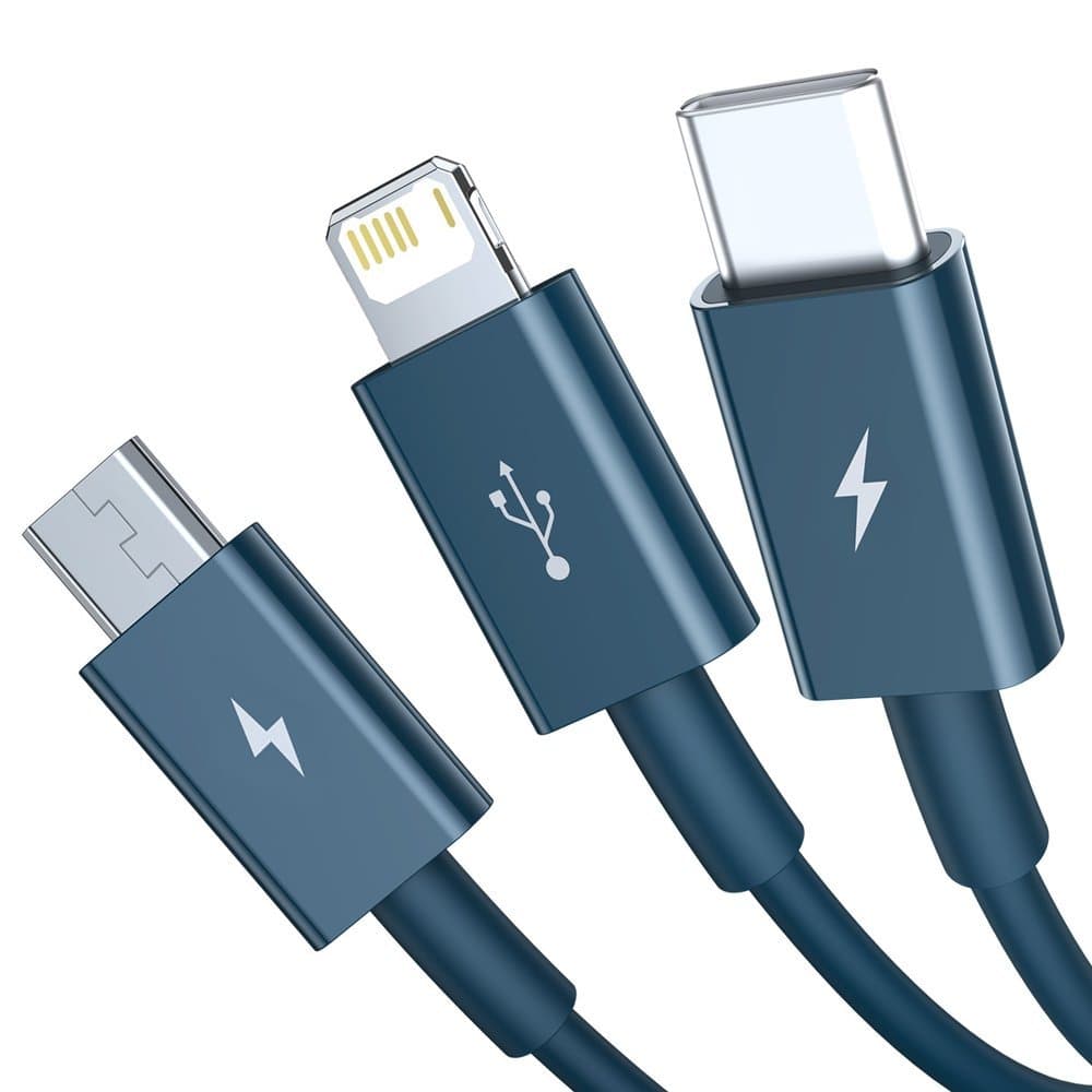 Baseus Datový kabel Superior Series CAMLTYS-03 USB na 3v1 1.5m Modrý - náhled 2