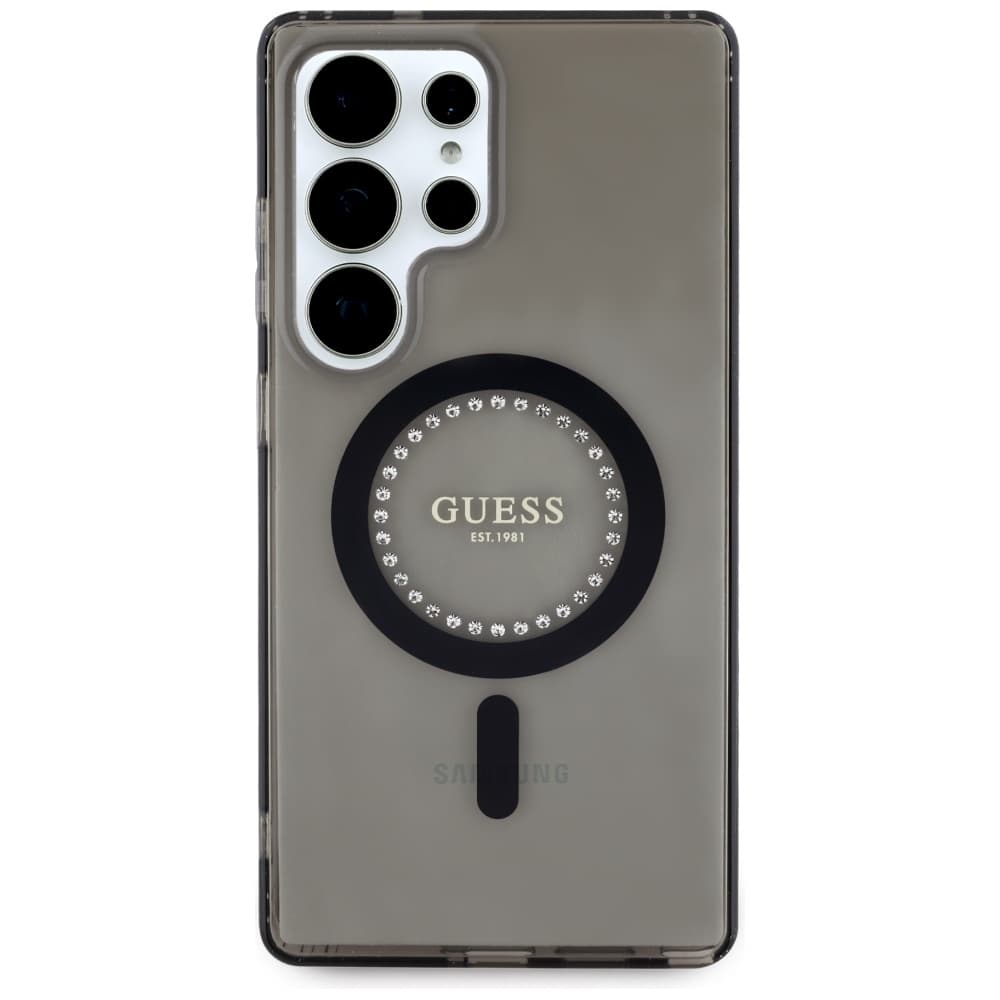 Guess IML Rhinestones MagSafe GUHMS25LPFTDTEK pro Samsung Galaxy S25 Ultra černá - náhled 2