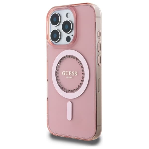 Guess IML Rhinestones MagSafe GUHMP16LPFTDTEP iPhone 16 Pro růžová - náhled 2