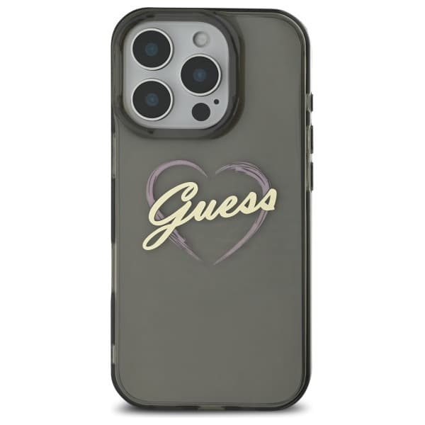 Guess Hardcase IML Heart iPhone 16 Pro černý - náhled 2