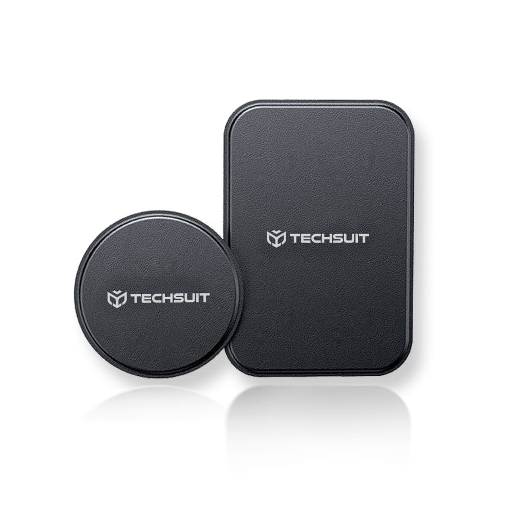 Techsuit 2ks Kovová destička MP02 PU kůže kryt Černá - náhled 2