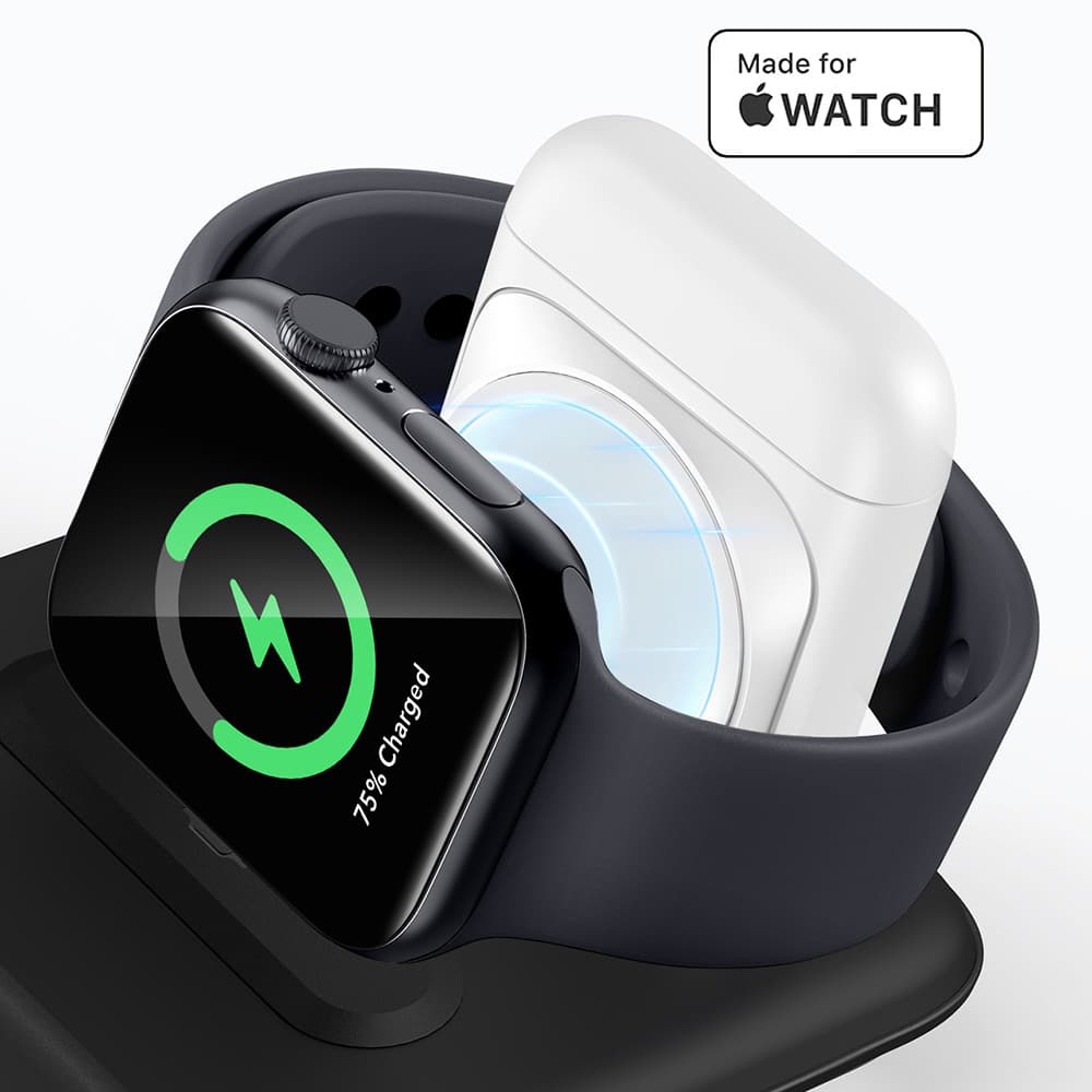 ESR Premium 3v1 cestovní bezdrátová nabíječka s taškou pro iPhone Apple Watch AirPods Qi2 15W černá - náhled 2