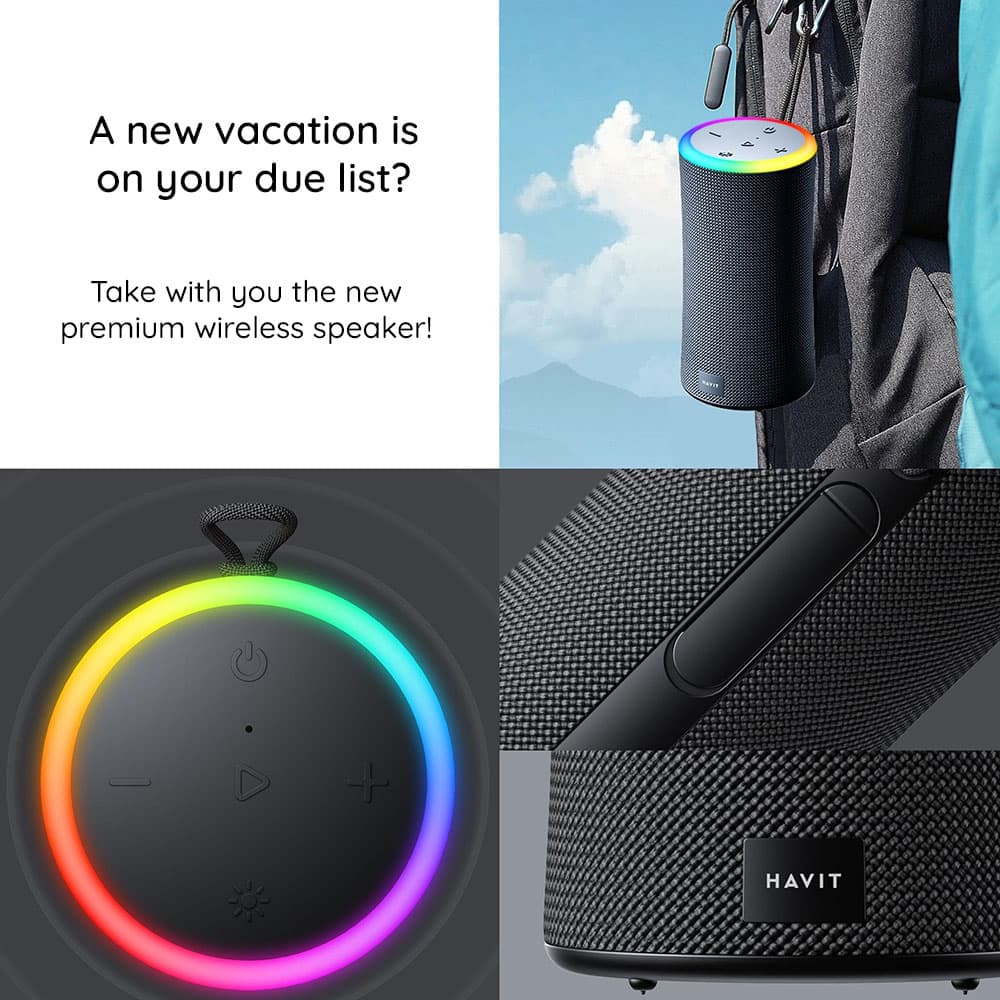 Havit Wireless Speaker SK833BT Bluetooth 5.3 černý - náhled 2
