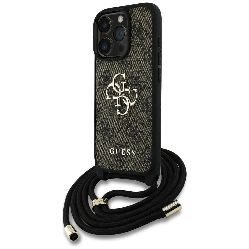 Guess Hardcase 4G Big Logo s popruhem iPhone 16 Pro hnědý - náhled 2