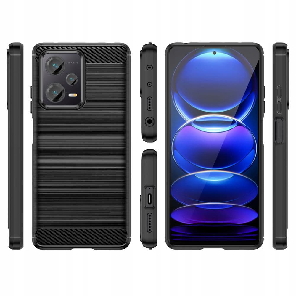 Techsuit Karbon Silikon Xiaomi Redmi Note 12 5G Poco X5 Černá - náhled 2