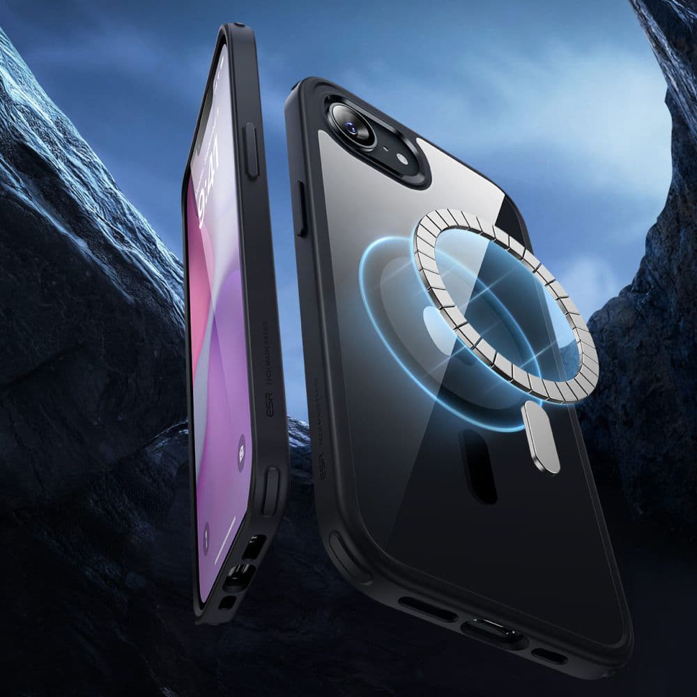 ESR Classic Hybrid HaloLock pro iPhone 16e čirý černý - náhled 2