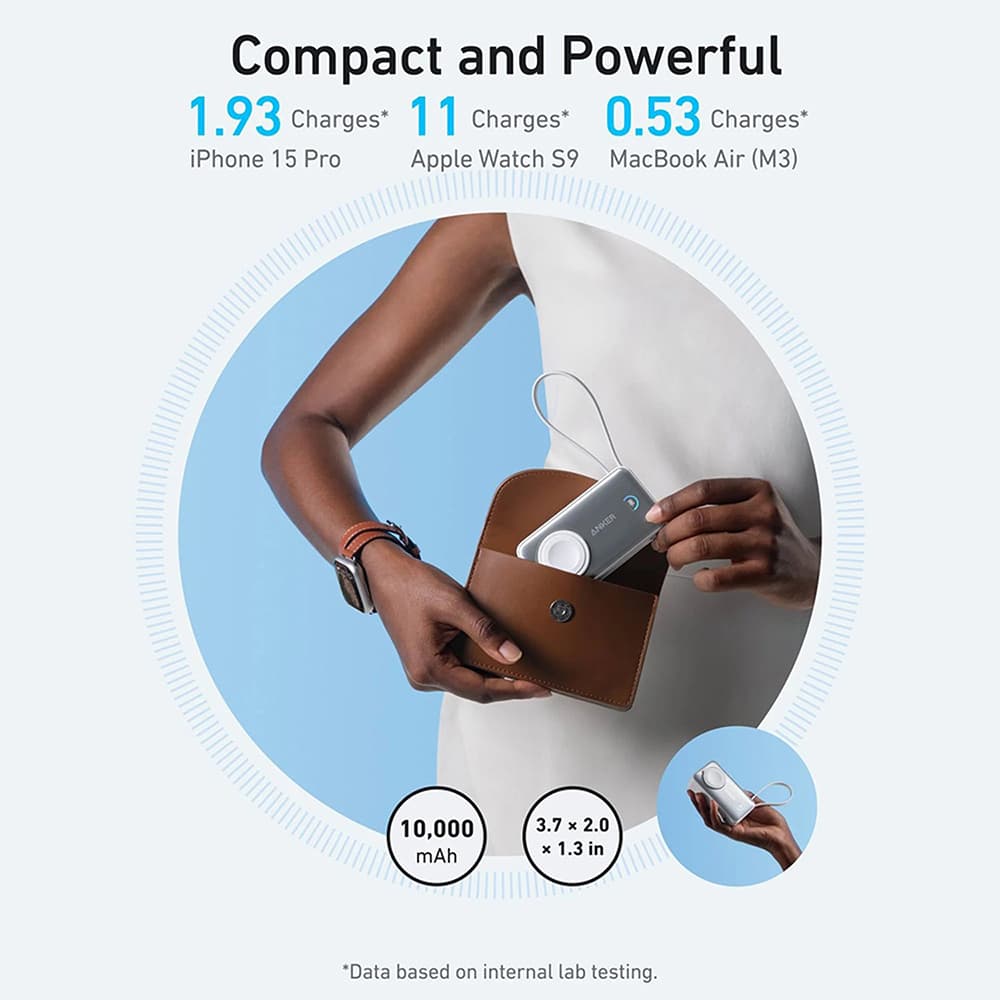 Anker Power Bank MagGo A1657H11 pro Apple Watch Rychlé nabíjení 10000mAh Černá - náhled 2