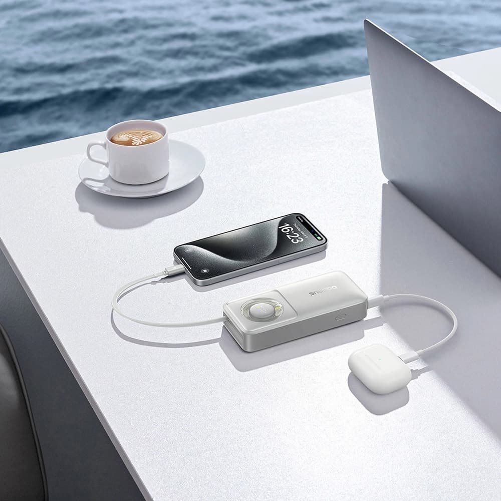 Baseus Power Bank Free2Pull s vysouvacím USB-C kabelem šedá 10000mAh 30W - náhled 2