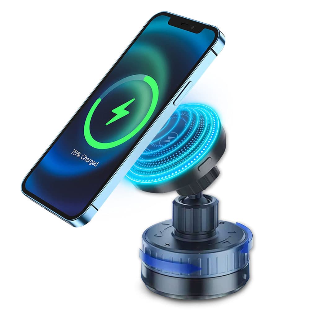 Techsuit Premium držák do auta s bezdrátovým nabíjením HOLD253 černý - náhled 2