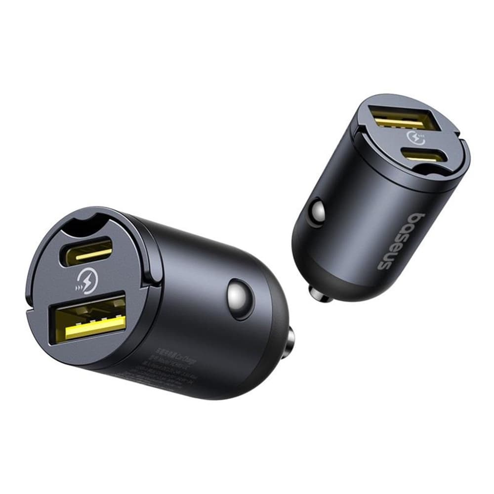 Baseus Car Charger Tiny Star Mini USB Type-C 30W s vestavěnou rukojetí černý - náhled 2