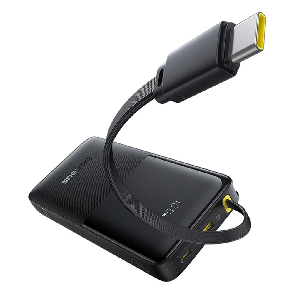 Baseus Power Bank Bipow 2 s vestavěným USB-C kabelem 20000mAh 20W černá - náhled 2
