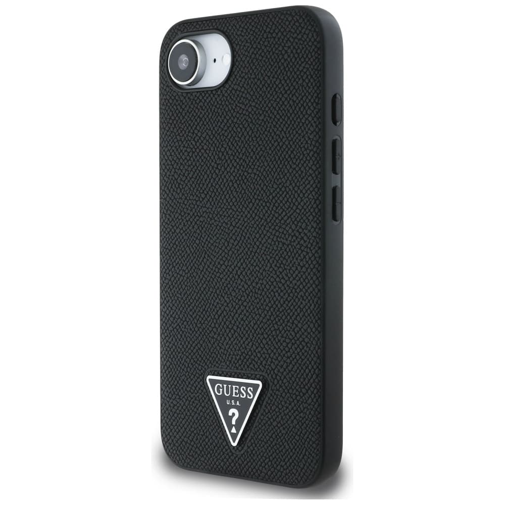 Guess Grained PU Triangle Logo MagSafe GUHMPSE4PGTSPSK iPhone 16e černý - náhled 2