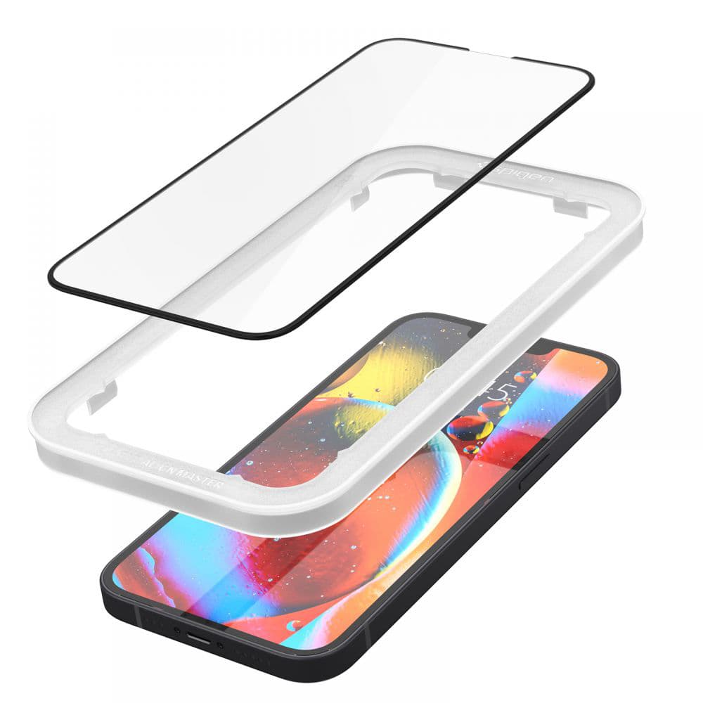 Spigen Glas.tR Align Master 2 balení iPhone 13 13 Pro 14 16e Černá - náhled 2