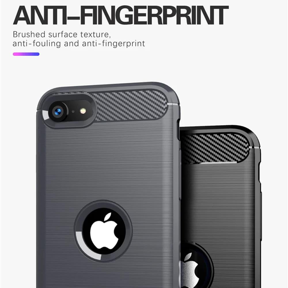 TechSuit Karbon Silikon iPhone SE 2 3 Černý - náhled 2