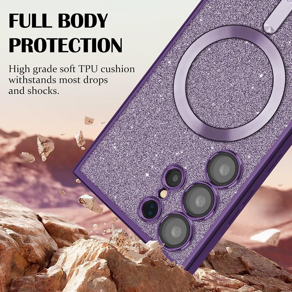 Techsuit Luxury Glitter MagSafe pro iPhone 16e černý - náhled 2