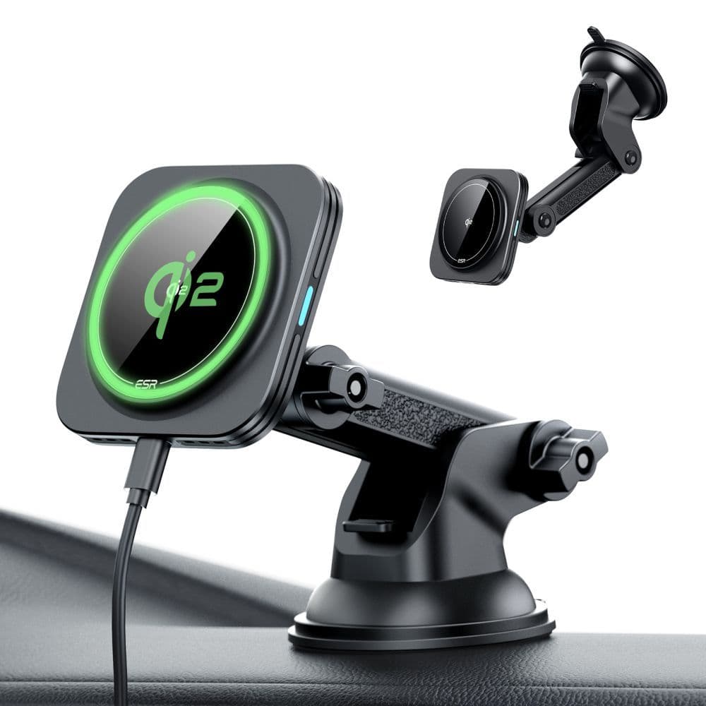ESR Car Holder s bezdrátovým nabíjením Qi2 HaloLock s CryoBoost MagSafe kompatibilní 15W na palubní desku černý - náhled 2