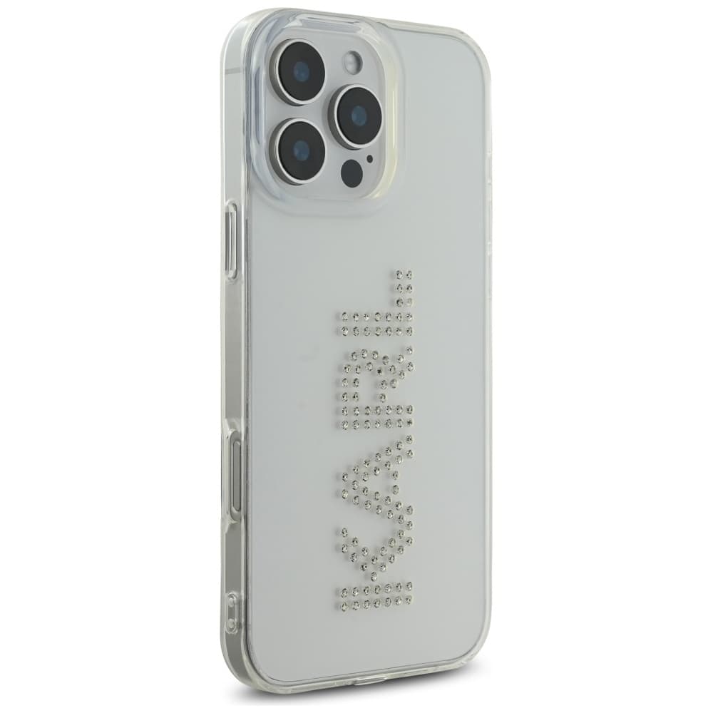 Karl Lagerfeld IML Rhinestones iPhone 16 Pro průhledné logo - náhled 2