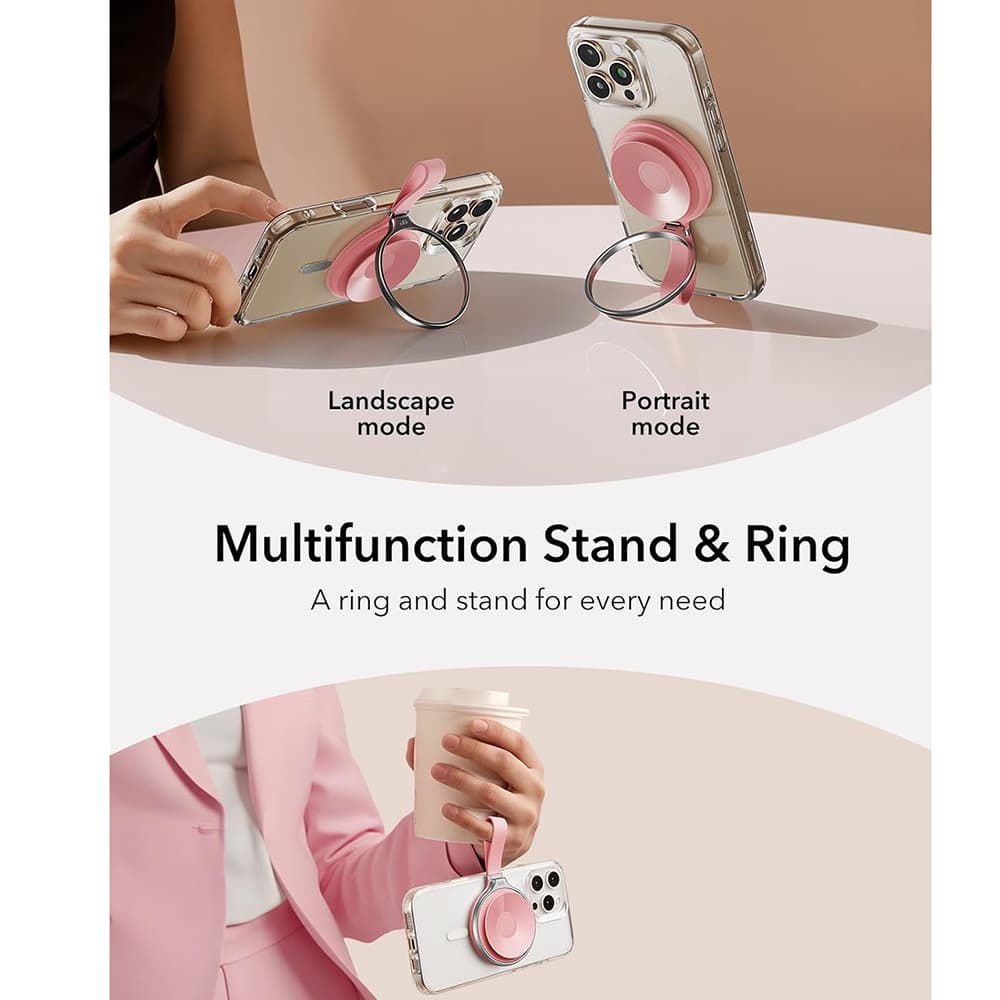 ESR Suction Phone Mount HaloLock Držák na telefon na zrcadlo růžový - náhled 2