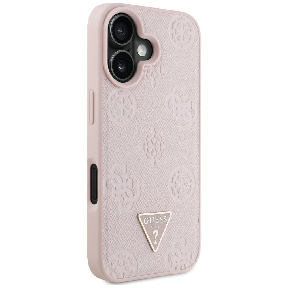 Guess Peony Grained Hot Stamp Triangle MagSafe iPhone 16 růžová - náhled 2