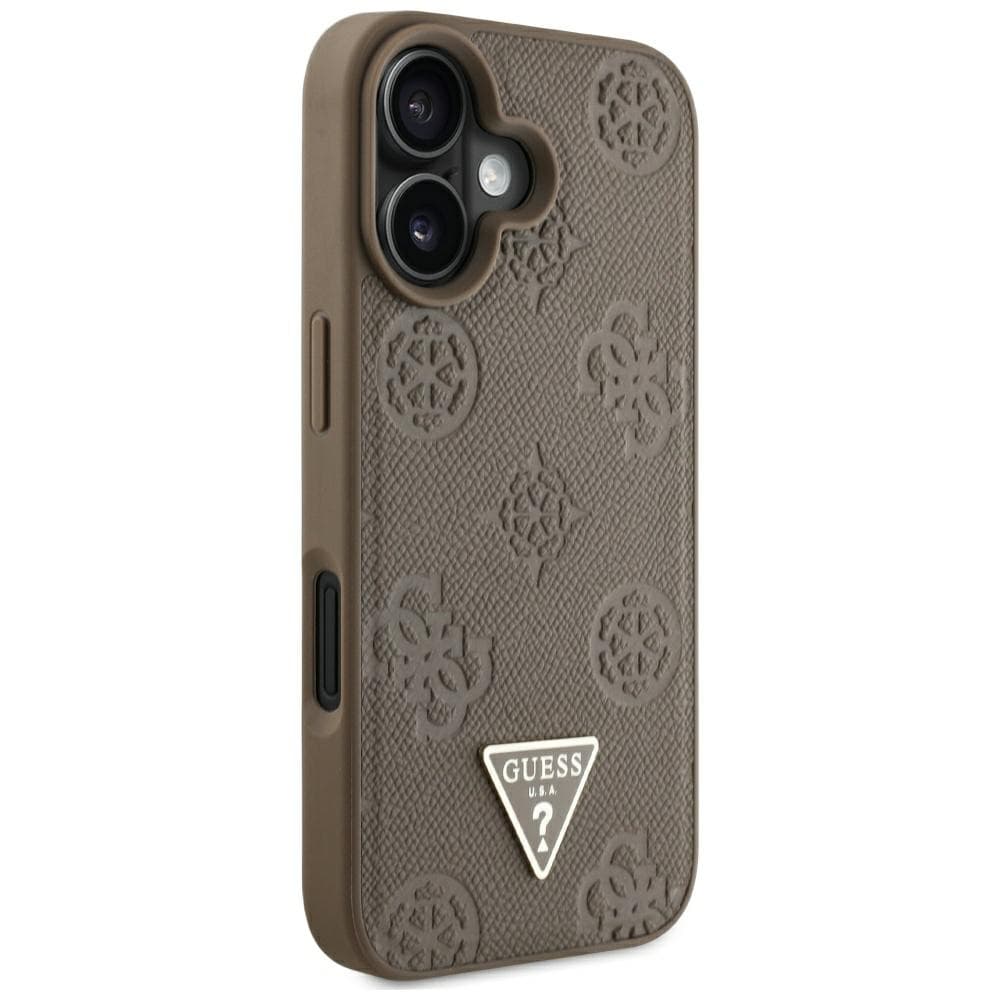 Guess Peony Grained Hot Stamp Triangle MagSafe iPhone 16 Hnědý - náhled 2