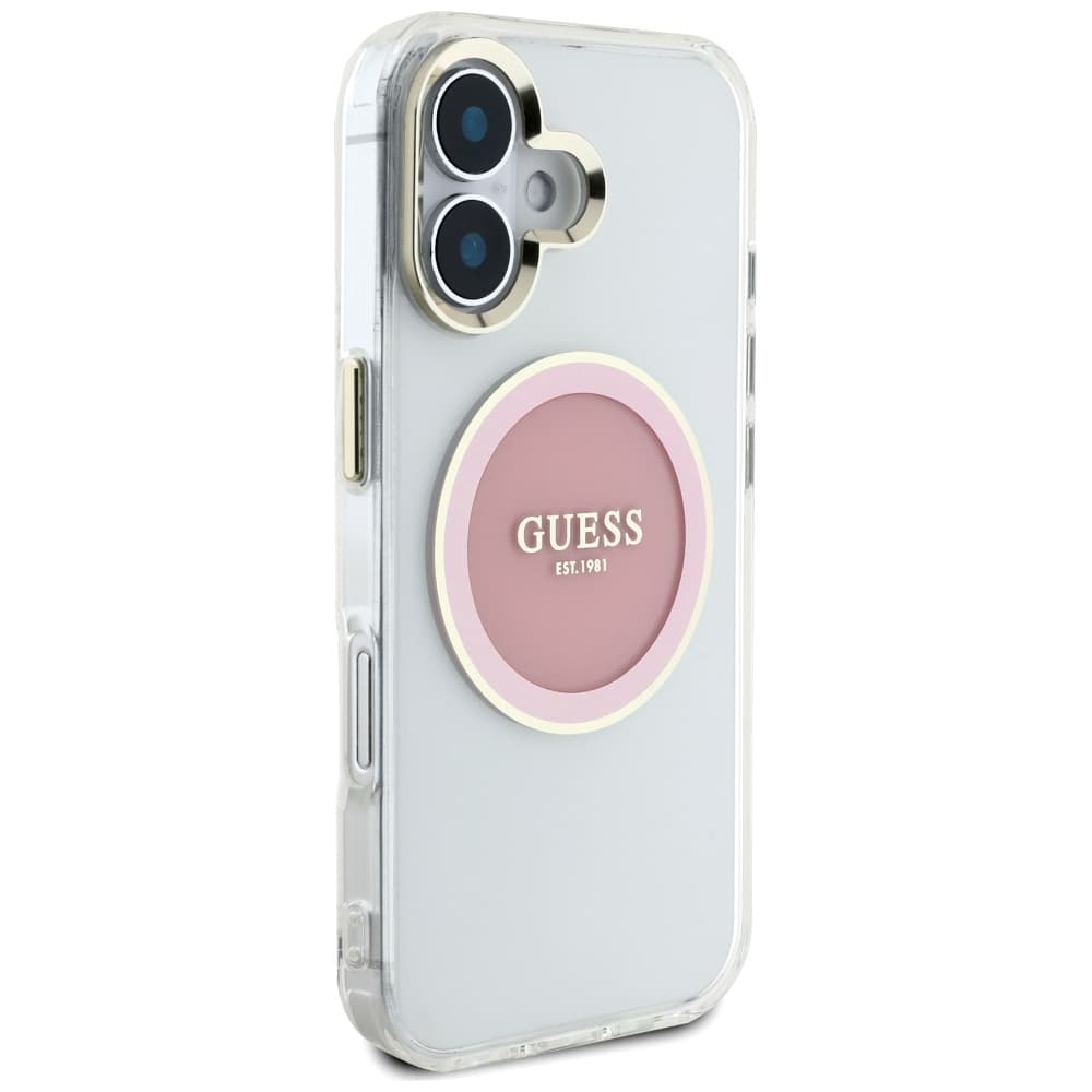Guess IML Metal Colored Circle MagSafe GUHMP16SHTDRCEDP iPhone 16 růžová - náhled 2