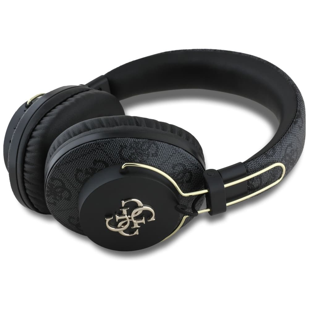 Guess Wireless Headphones 4G Metal Logo černá Bluetooth 5.3 ENC USB-C Eco-Leather On-ear 300mAh - náhled 2