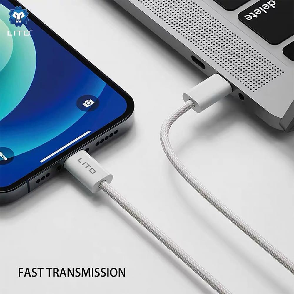 Lito Data Cable LD04CL Type-C na Lightning Rychlé nabíjení 27W 1m Bílá - náhled 2