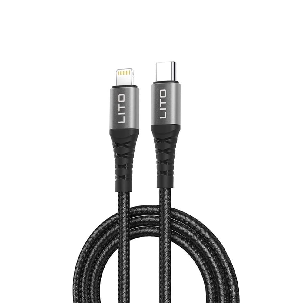 Lito Datový kabel LD22CL Type-C na Lightning Rychlonabíjecí 27W 2m černý - náhled 2