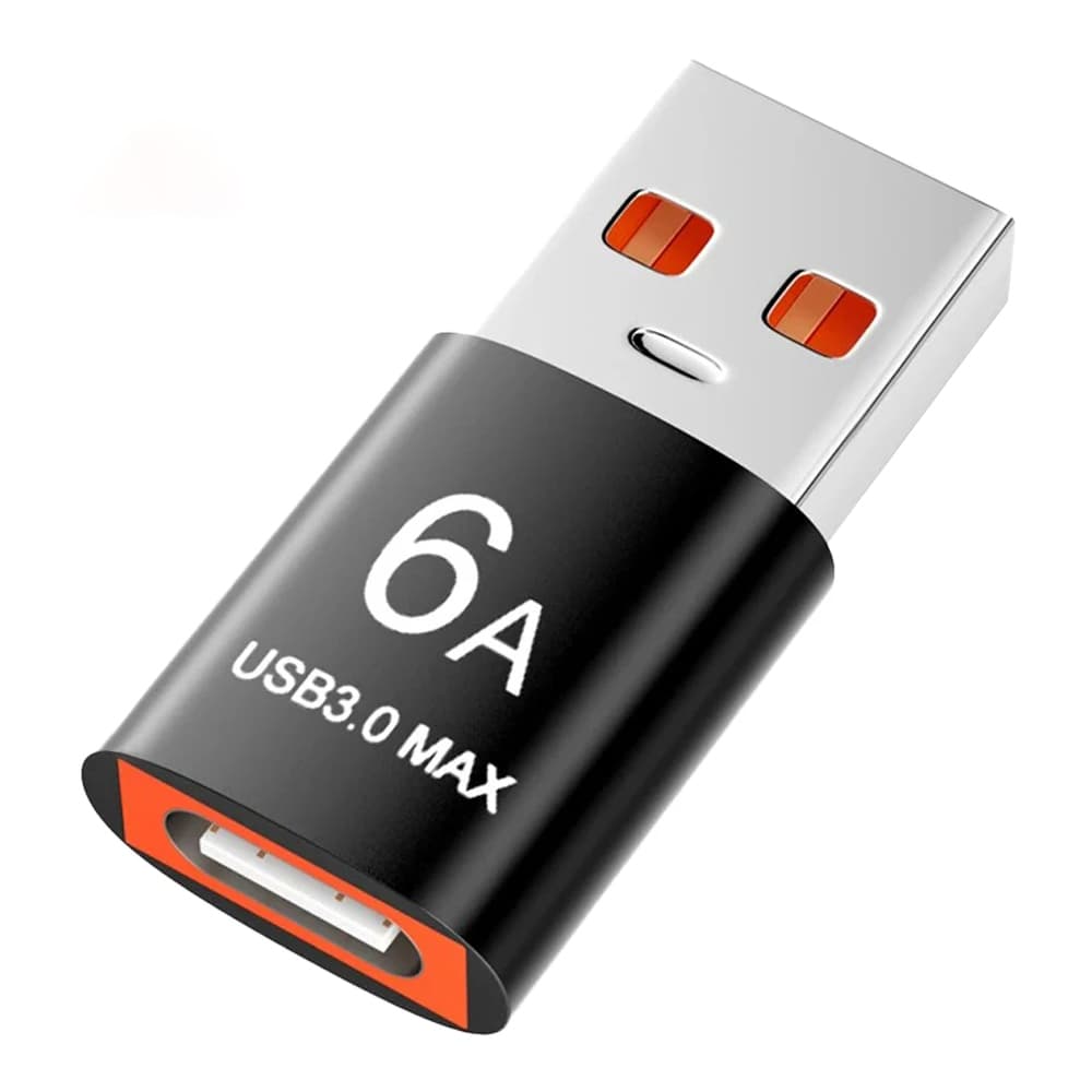 Techsuit Premium OTG Adaptér HyperPort (A5) Type-C na USB 6A 5Gbps černá oranžová - náhled 2