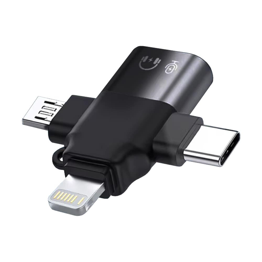 Techsuit Premium OTG adaptér SoundVoltX A17 4v1 černý - náhled 2