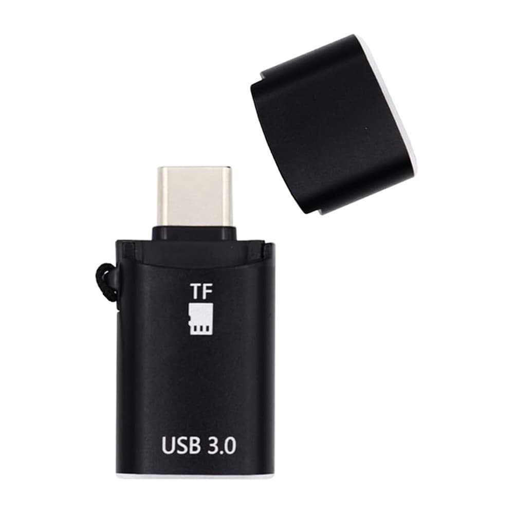 Čtečka karet Techsuit AluVoltX CC1 2v1 USB3.0 na Type-C OTG černá - náhled 2