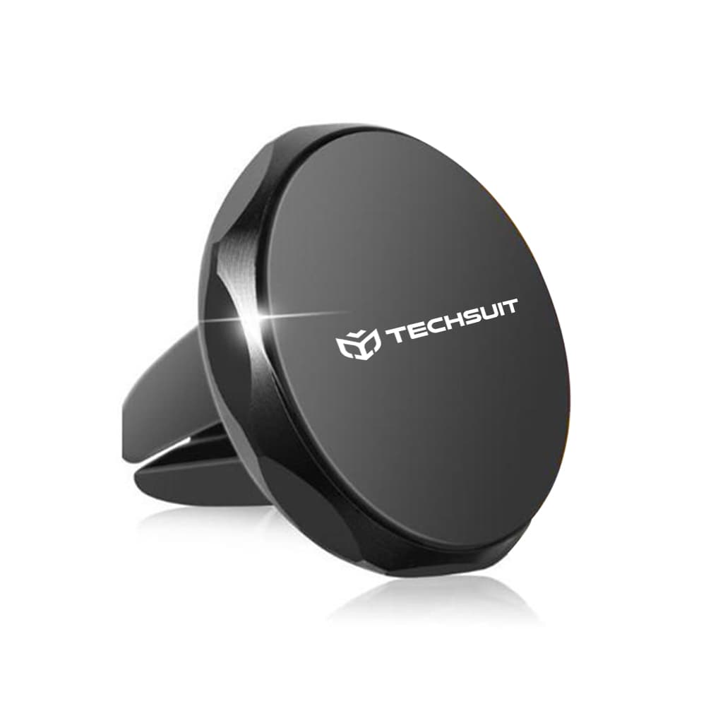 Techsuit Car Holder TinyGrip S9 do ventilace s kovovou destičkou silný magnet univerzální kompatibilita černá stříbrná - náhled 2