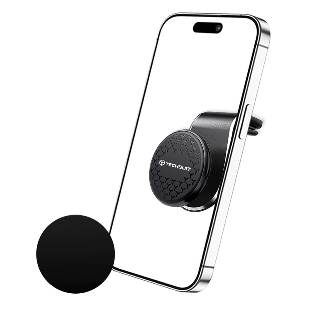 Techsuit Car Holder AirGrip (S8) vodopádový tvar magnetický úchyt černá stříbrná - náhled 2