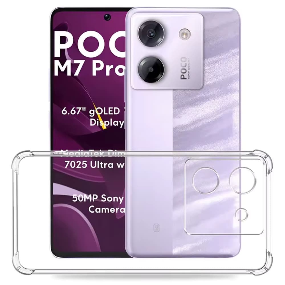 Techsuit Shockproof průhledný silikon pro Xiaomi Poco M7 Pro 5G průhledný - náhled 2