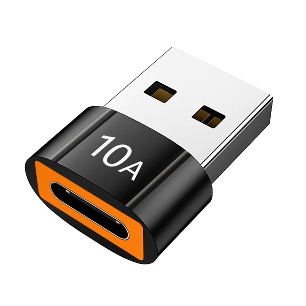 Techsuit Premium OTG Adaptér HyperPort (A7) Type-C na USB3.0 5Gbps 10A pro telefon černá oranžová - náhled 2