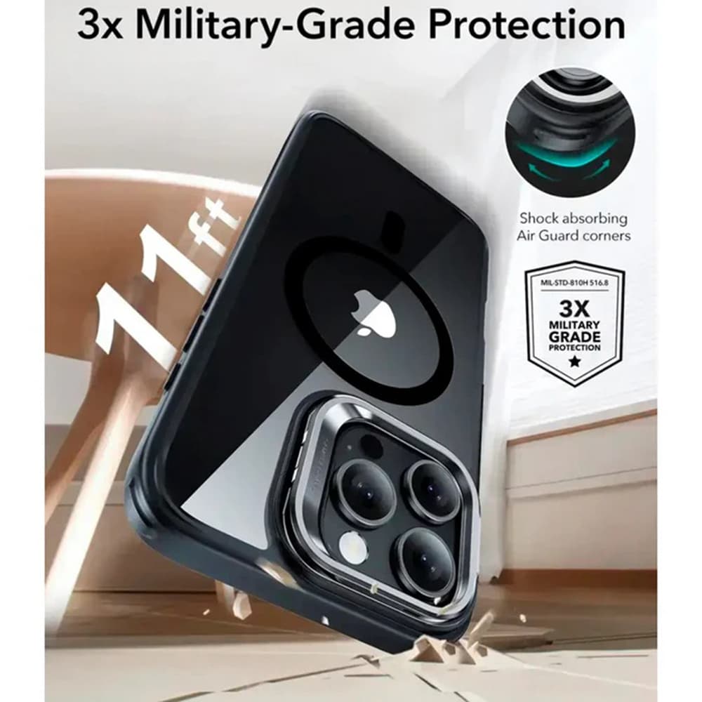 ESR Classic Hybrid HaloLock Kickstand iPhone 16 Pro Max černá průhledná - náhled 2