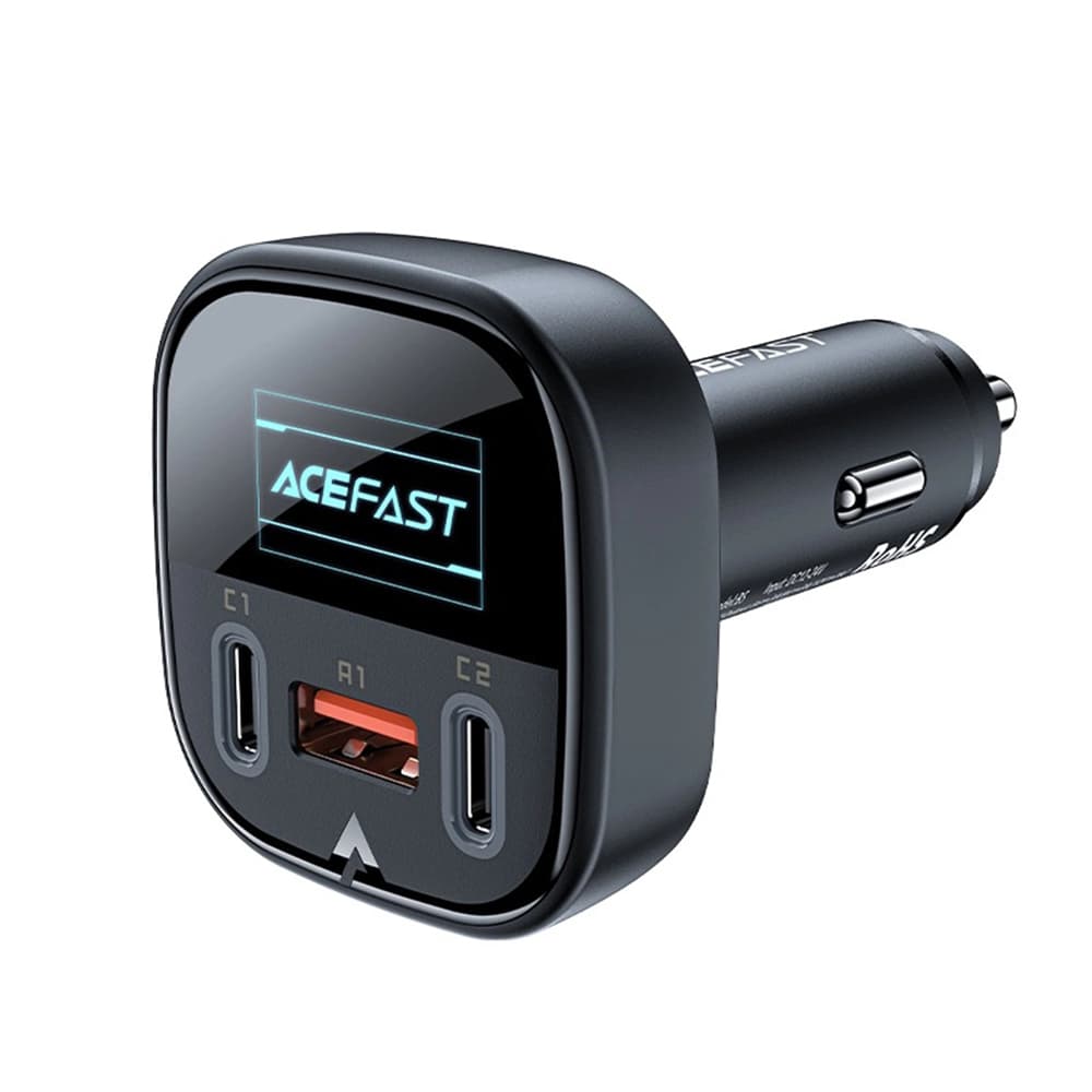 Acefast Car Charger B5 Rychlonabíječka OLED displej 2x Type-C USB 101W černá - náhled 2