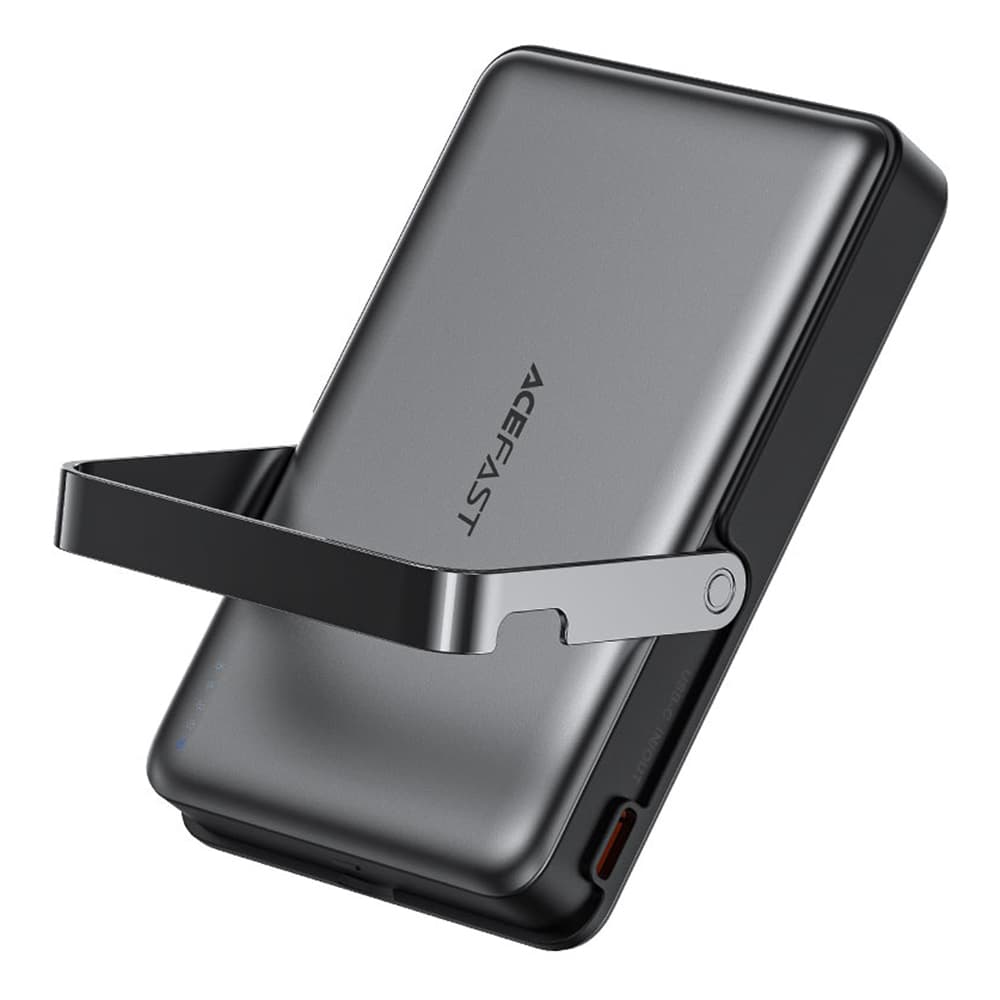 Acefast - magnetická bezdrátová powerbanka (M17-10000) - skládací stojánek, port USB-C, 10000mAh, 22.5W, LED indikátor - černá - náhled 2