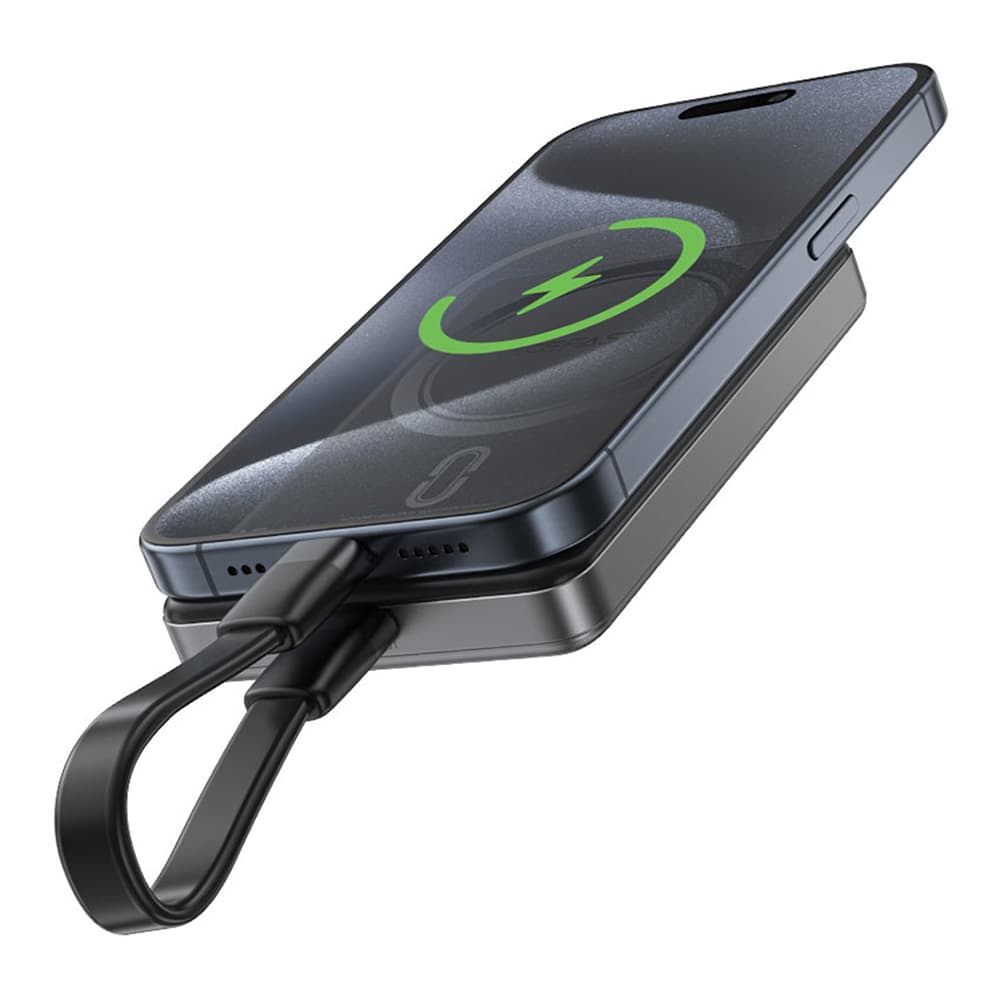 Acefast Magnetic Wireless Power Bank M12-10000 ultra tenká Type-C 10000mAh černá - náhled 2