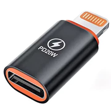 Techsuit Premium OTG Adaptér HyperPort (A3) Type-C na Lightning PD20W pro iPhone černá oranžová - náhled 2