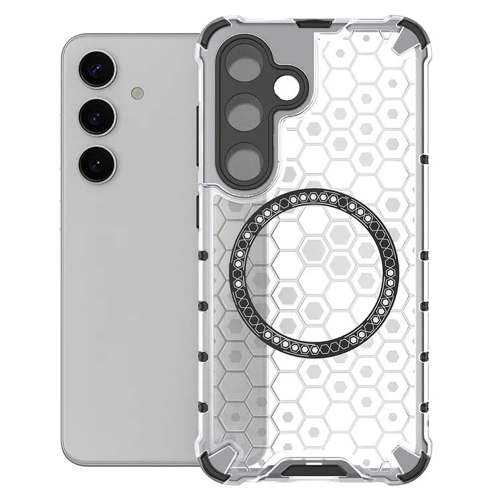 Techsuit HoneyComb Shield MagSafe pro Samsung Galaxy S25 bílý - náhled 2