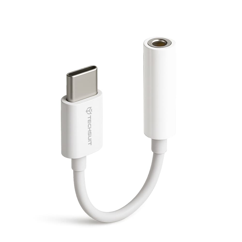 Techsuit 2 ks adaptér MusicBox AC18 Type-C na 3.5mm Jack bílý - náhled 2