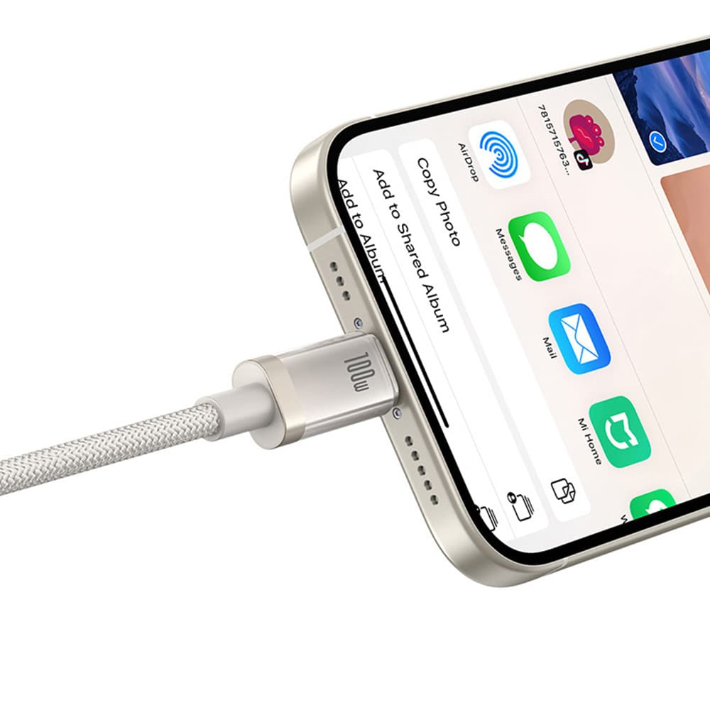 Baseus Data Cable Titanium USB-C na Type-C 100W rychlé nabíjení 2m zlatá - náhled 2